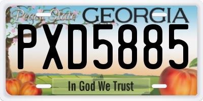 GA license plate PXD5885