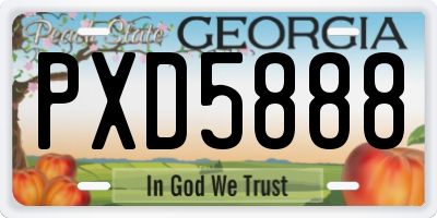GA license plate PXD5888