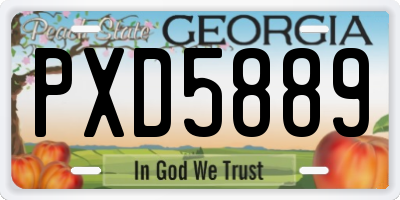 GA license plate PXD5889