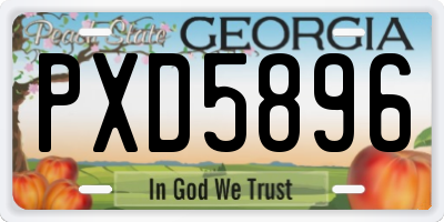 GA license plate PXD5896