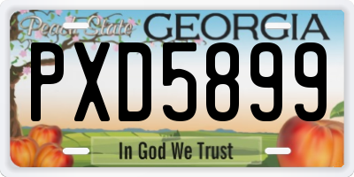 GA license plate PXD5899