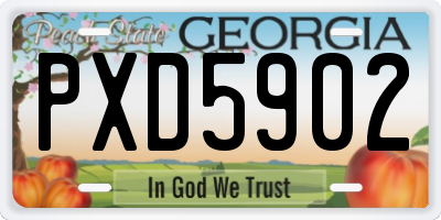 GA license plate PXD5902