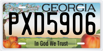 GA license plate PXD5906