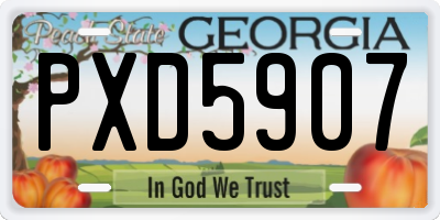 GA license plate PXD5907