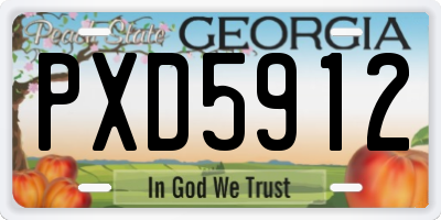 GA license plate PXD5912