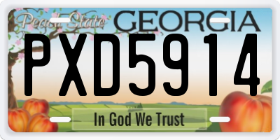 GA license plate PXD5914