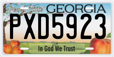 GA license plate PXD5923