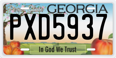 GA license plate PXD5937
