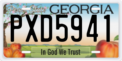 GA license plate PXD5941