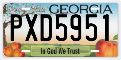 GA license plate PXD5951