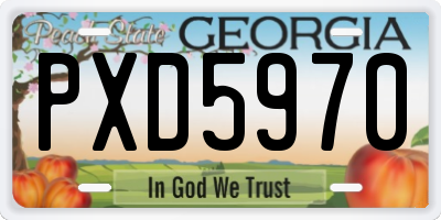 GA license plate PXD5970