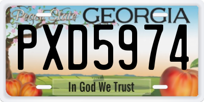 GA license plate PXD5974