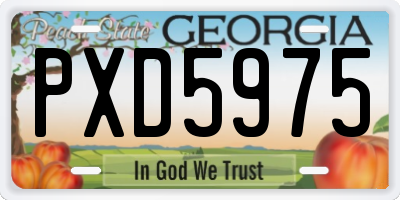 GA license plate PXD5975