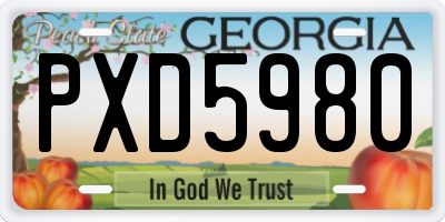 GA license plate PXD5980