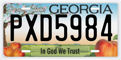 GA license plate PXD5984
