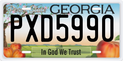 GA license plate PXD5990