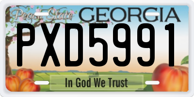 GA license plate PXD5991