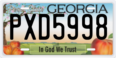 GA license plate PXD5998