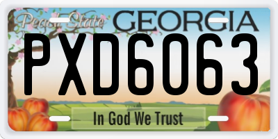 GA license plate PXD6063