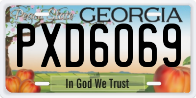 GA license plate PXD6069
