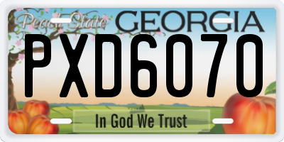 GA license plate PXD6070