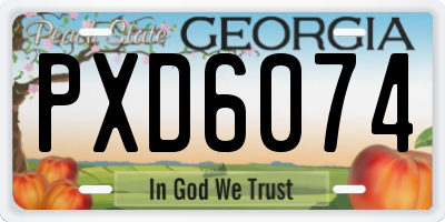 GA license plate PXD6074