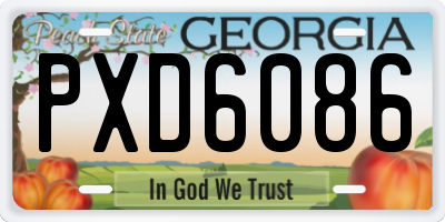 GA license plate PXD6086
