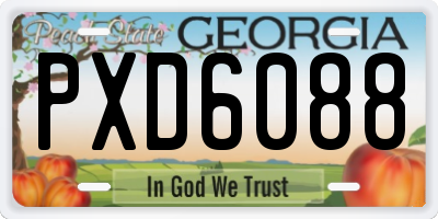 GA license plate PXD6088