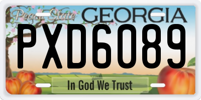 GA license plate PXD6089