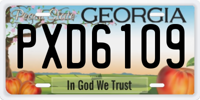 GA license plate PXD6109