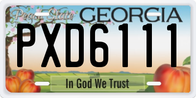 GA license plate PXD6111