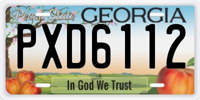 GA license plate PXD6112