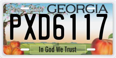 GA license plate PXD6117