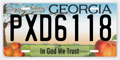 GA license plate PXD6118