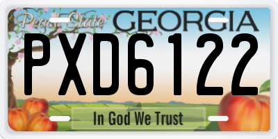 GA license plate PXD6122