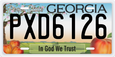 GA license plate PXD6126