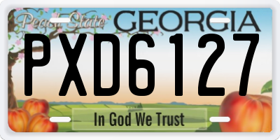 GA license plate PXD6127
