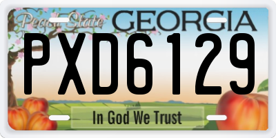 GA license plate PXD6129