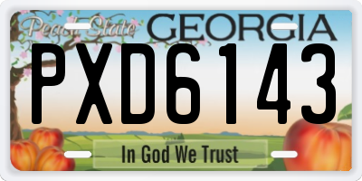 GA license plate PXD6143