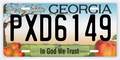 GA license plate PXD6149