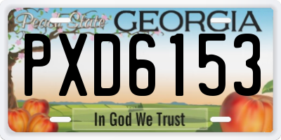 GA license plate PXD6153