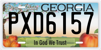 GA license plate PXD6157