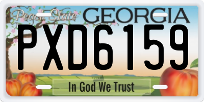 GA license plate PXD6159