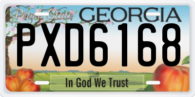 GA license plate PXD6168