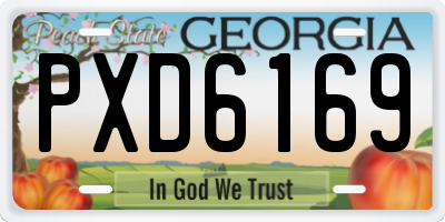 GA license plate PXD6169