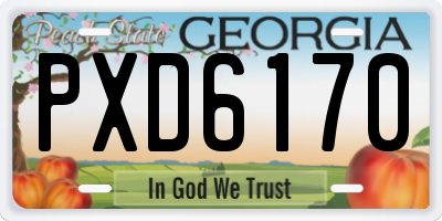 GA license plate PXD6170