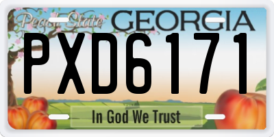 GA license plate PXD6171