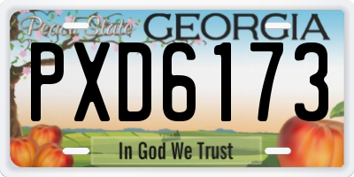 GA license plate PXD6173