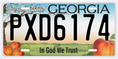 GA license plate PXD6174
