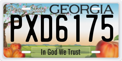 GA license plate PXD6175